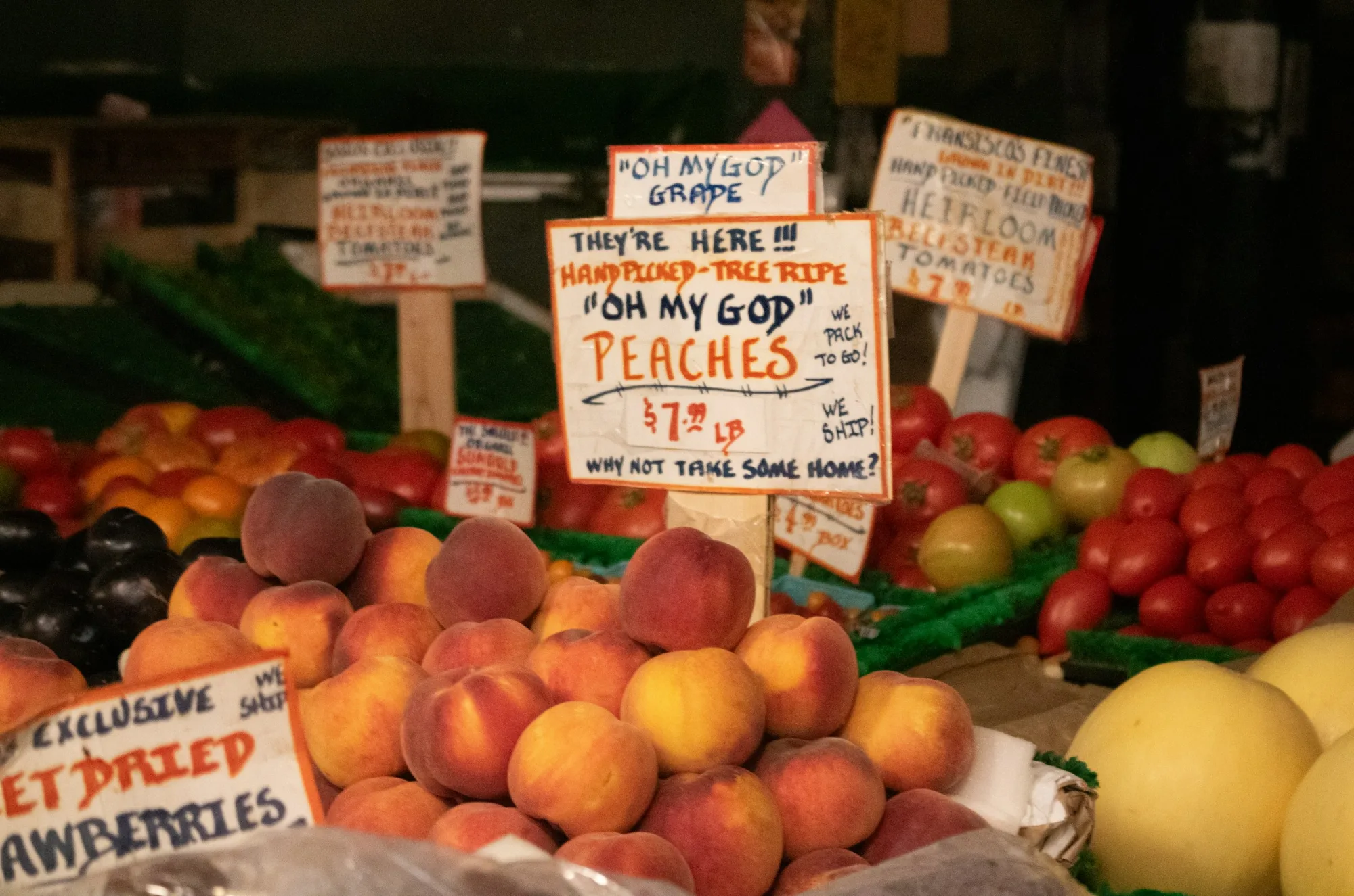 A bunch of fruit that are on a table